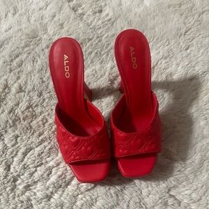 ❤️ Red Quilted ALDO Mules – Size 9 | NWT